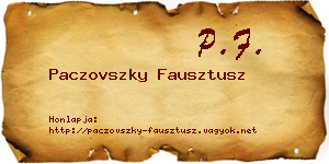 Paczovszky Fausztusz névjegykártya